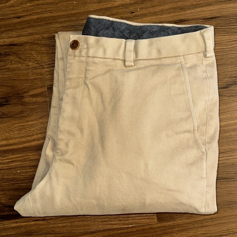 Brooks Brothers Clark Chino Pants Men's 38x30 Beige Cotton Straight Leg